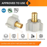 30 Pcs PEX-B Crimp 1/2" x 1/2" Female NPT Swivel Adapter (Lead Free)