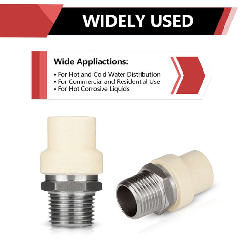 1/2" CPVC x Male Stainless Steel Adapter (Lead Free)