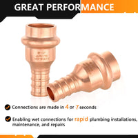 1/2" Press Copper x 1/2" PEX Crimp Adapter (Lead Free) Plumbingsell