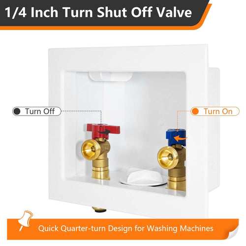 1/2" Push Fit Inlet, Washing Machine Outlet Box Plumbingsell