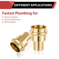 30 Pcs 1" Press x 1" PEX Crimp Brass Adapter (Lead Free)