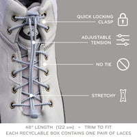Grey Quick Lock No Tie Elastic Shoelaces The Original Stretchlace