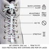 White Quick Lock No Tie Elastic Shoelaces The Original Stretchlace