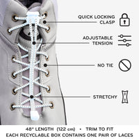 White Quick Lock No Tie Elastic Shoelaces The Original Stretchlace