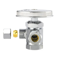 1/2" FIP x 3/8" OD Compr. x 3/8" OD Compr. Dual Angle Stop Valve, Multi Turn (Lead Free)