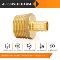 30 Pcs PEX-B Crimp 3/4" PEX x 1" Male Threaded Adapter (Lead Free)