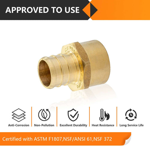 30 Pcs PEX-B Crimp 3/4" PEX x 1/2" Female Threaded Adapter (Lead Free)