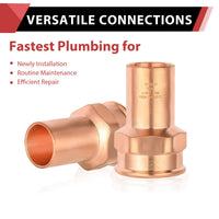 1/2" FTG Press x 1/2" Female Threaded Copper Street Adapter (Lead Free)