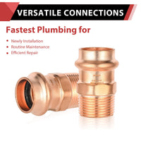 3/4" Press Copper x 3/4" Male Threaded Copper Adapter (Lead Free)