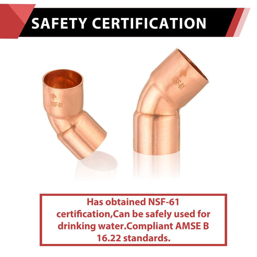 10 Pcs 2" 45º Copper Elbow at Wholesale Price