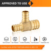 PEX-B Crimp 3/4" PEX x 1/2" PEX x 1/2" PEX Reducing Tee (Lead Free) Plumbingsell