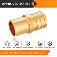 30 Pcs PEX-B Crimp 3/4" PEX x 1/2" Male Copper Sweat Adapter (Lead Free)