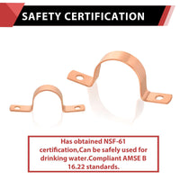 1-1/2" Copper Pipe Straps, Two Hole