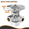 5/8" OD Compr. x 3/8" OD Compr. x 3/8" OD Compr. Dual Angle Stop Valve, Multi Turn(Lead Free)