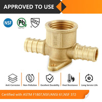 30 Pcs PEX-B Crimp 1/2" PEX x 1/2" PEX x 1/2" Drop Ear Tee (Lead Free)