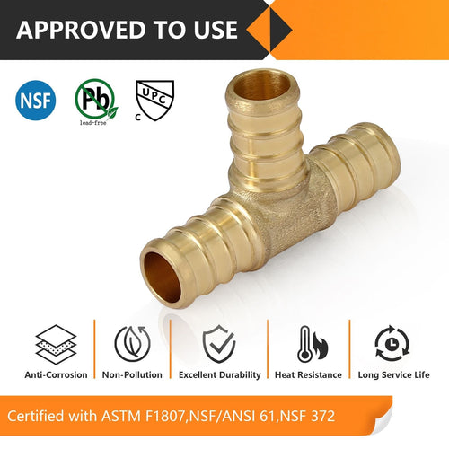 PEX-B Crimp 1/2" PEX x 1/2" PEX x 1/2" PEX Tee (Lead Free) Plumbingsell
