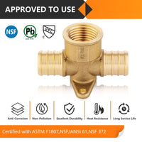 PEX-B Crimp 3/4" PEX x 3/4" PEX x 1/2" Drop Ear Tee (Lead Free) Plumbingsell