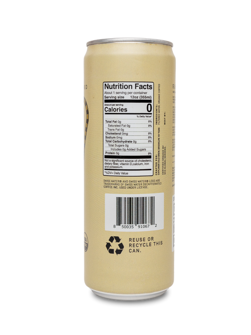 RTD Cold Brew Cans | Choose Your Caffeine Level | Unsweetened 12-Pack