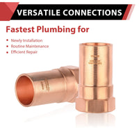 1" FTG Press x 3/4" Female Threaded Street Copper Adapter (Lead Free)