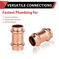 3/4" Copper Press Coupling NO Stop (Lead Free) Plumbingsell