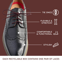 Dark Brown Round Elastic Dress Shoe Laces The Original Stretchlace