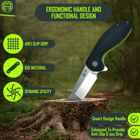 The Pioneer Folding Pocket Knife Giftset for Men and Women (Silver and Green)