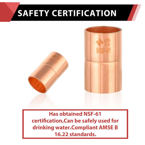 10 Pcs 1-1/2" Copper Coupling With Rolled Stop at Wholesale Price