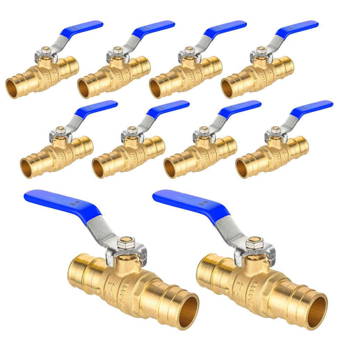 10 Pcs 1" PEX Expansion Ball Valve, Blue (Lead Free) Plumbingsell