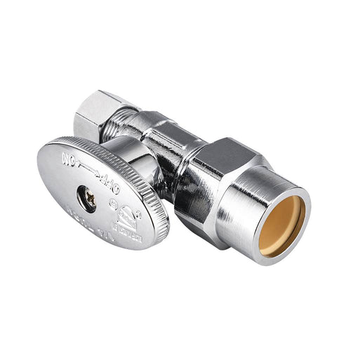 1/2" CPVC x 3/8" OD Compr. Straight Stop Valve, 1/4 Turn (Lead Free)