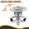 1/2" PEX Crimp x 3/8" ODx 3/8" OD Compr. Dual Angle Stop Valve, Multi Turn (Lead Free) Plumbingsell