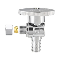 1/2" PEX Crimp x 1/4" OD Compr. Angle Stop Valve, 1/4 Turn (Lead Free)