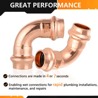 30 Pcs 1/2" Press Copper 90° Elbow (Lead Free)
