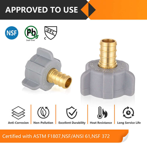 PEX-B Crimp 1/2" x 7/8" Female NPT Swivel Adapter (Lead Free) Plumbingsell