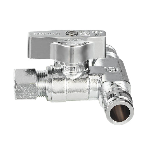 1/2" PEX Expansion x 1/2" PEX Expansion x 3/8" OD Compr. Tee Stop Valve, 1/4 Turn (Lead Free) Plumbingsell
