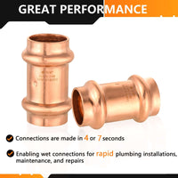 30 Pcs 3/4" Press Copper Coupling w/Stop (Lead Free)