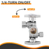 5/8" ODx 3/8" OD Compr. x 1/4" OD Compr. Dual Stop Valve, 1/4 Turn (Lead Free) Plumbingsell