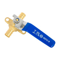 10 Pcs 1/2" PEX Crimp Drop Ear Ball Valve, Blue (Lead Free)