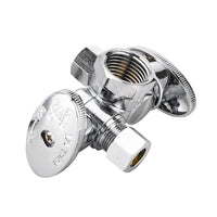 1/2" FIP x 3/8" OD Compr. x 3/8" OD Compr. Dual Stop Valve, 1/4 Turn (Lead Free)