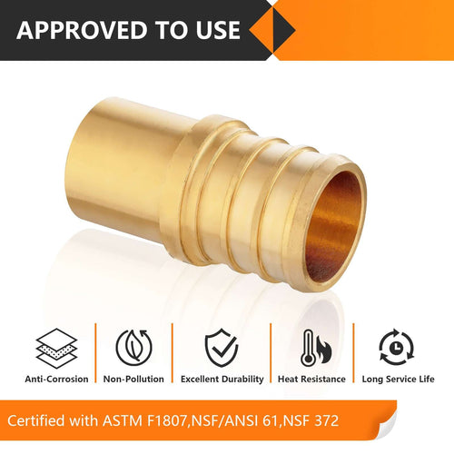 PEX-B Crimp 1" PEX x 3/4" Male Copper Sweat Adapter (Lead Free)
