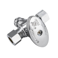 10 Pcs 1/2" PEX Expansion x 3/8" OD Compr. x 3/8" OD Compr. Dual Outlet Angle Stop Valve, 1/4 Turn (Lead Free) Plumbingsell