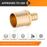 30 Pcs PEX-B Crimp 3/4" PEX x 3/4" Male Copper Sweat Adapter (Lead Free)