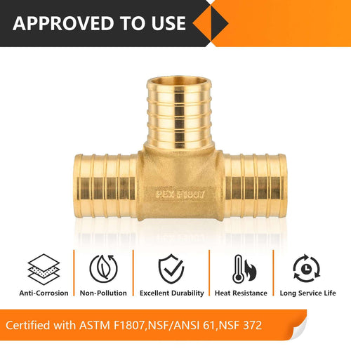 30 Pcs PEX-B Crimp 1" PEX x 1" PEX x 1" PEX Tee (Lead Free)