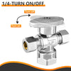 1/2" FIP x 3/8" OD Compr. x 3/8" OD Compr. Dual Angle Stop Valve, 1/4 Turn (Lead Free)