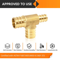 PEX-B Crimp 3/4" PEX x 1/2" PEX x 3/4" PEX Reducing Tee (Lead Free) Plumbingsell