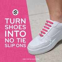 Black Stretchy Tieless Silicone Elastic Shoelaces | 20 Straps The Original Stretchlace