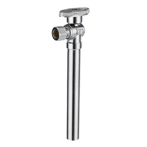 1/2" Sweat x 3/8" OD Compr. Angle Stop Valve, w/5" Angle Extension, 1/4-Turn (Lead Free)