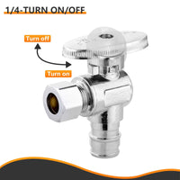 1/2" PEX Expansion x 3/8" OD Compr. Angle Stop Valve, 1/4 Turn (Lead Free) Plumbingsell