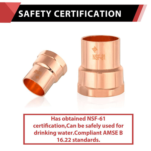 1" C x FNPT Copper Female Adapter Plumbingsell