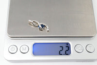 Blue Sapphire Cubic Zirconia Sterling Silver Necklace Pendant