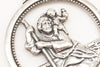 Antique Saint Christopher Protect Us Sterling Silver Pendant